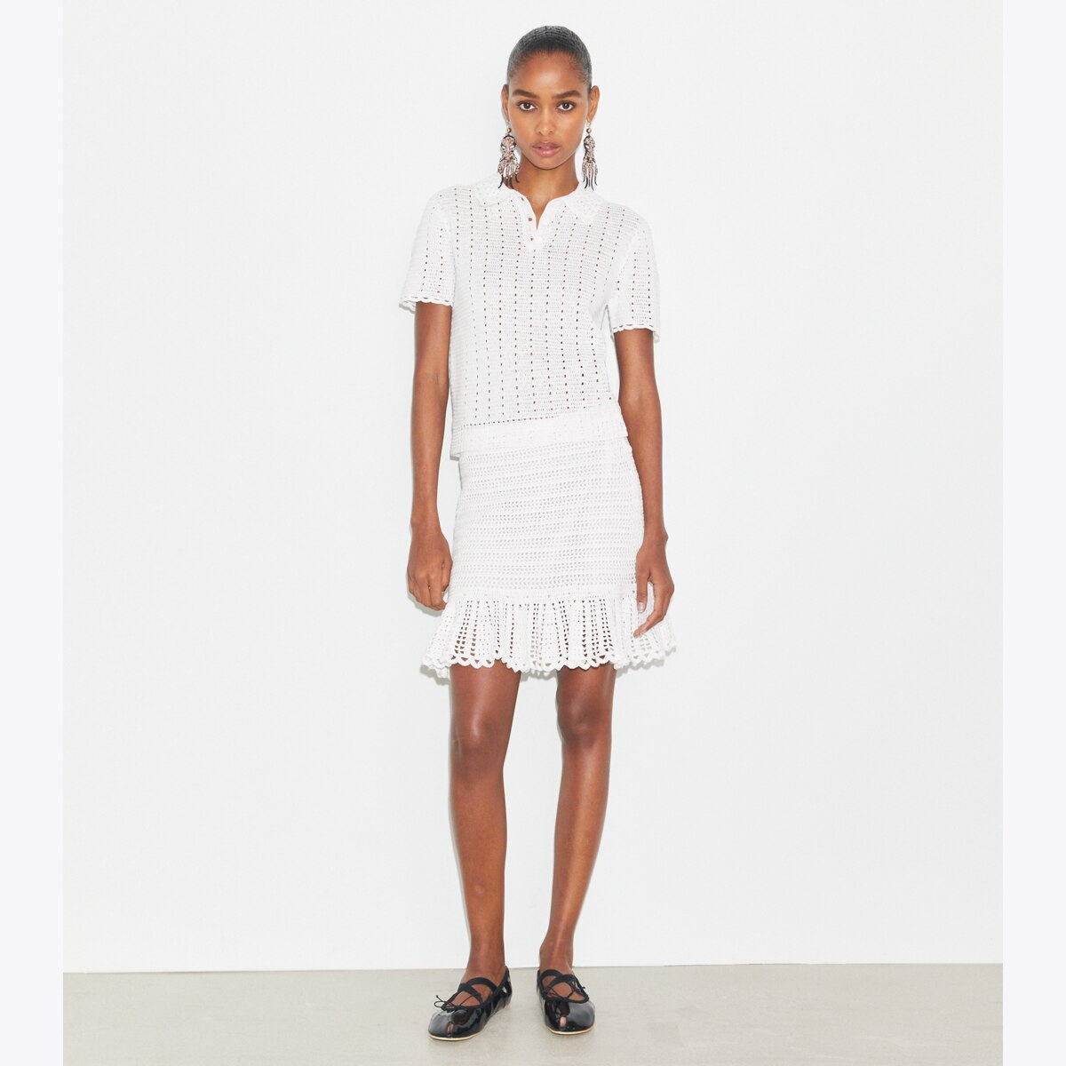 【Tory Burch】 Crochetコットンブレンドミニスカート Crochet Cotton Skirt: Women's Designer Bottoms | Tory Burch