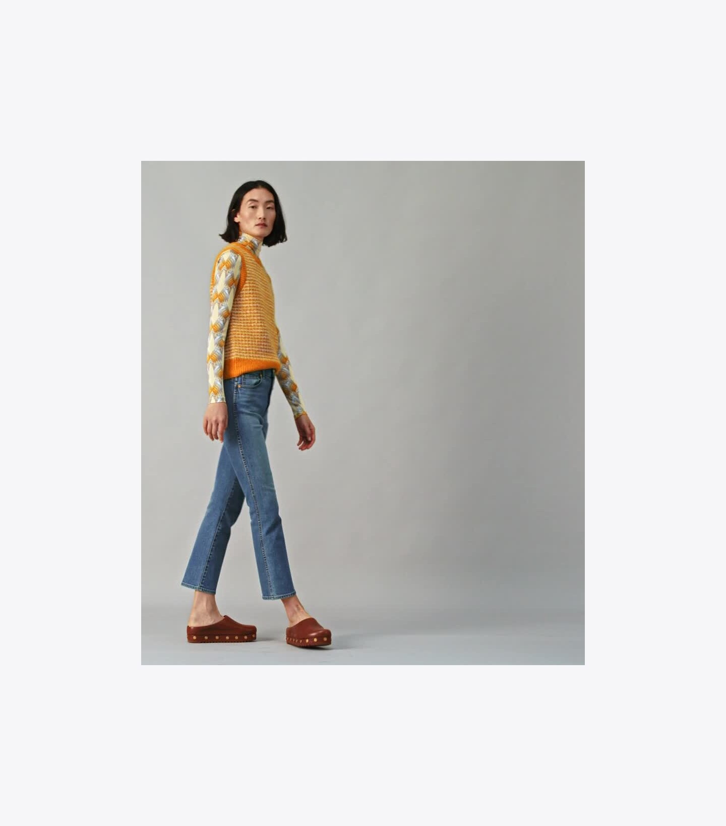 Cropped Boot-Cut Marble Jean