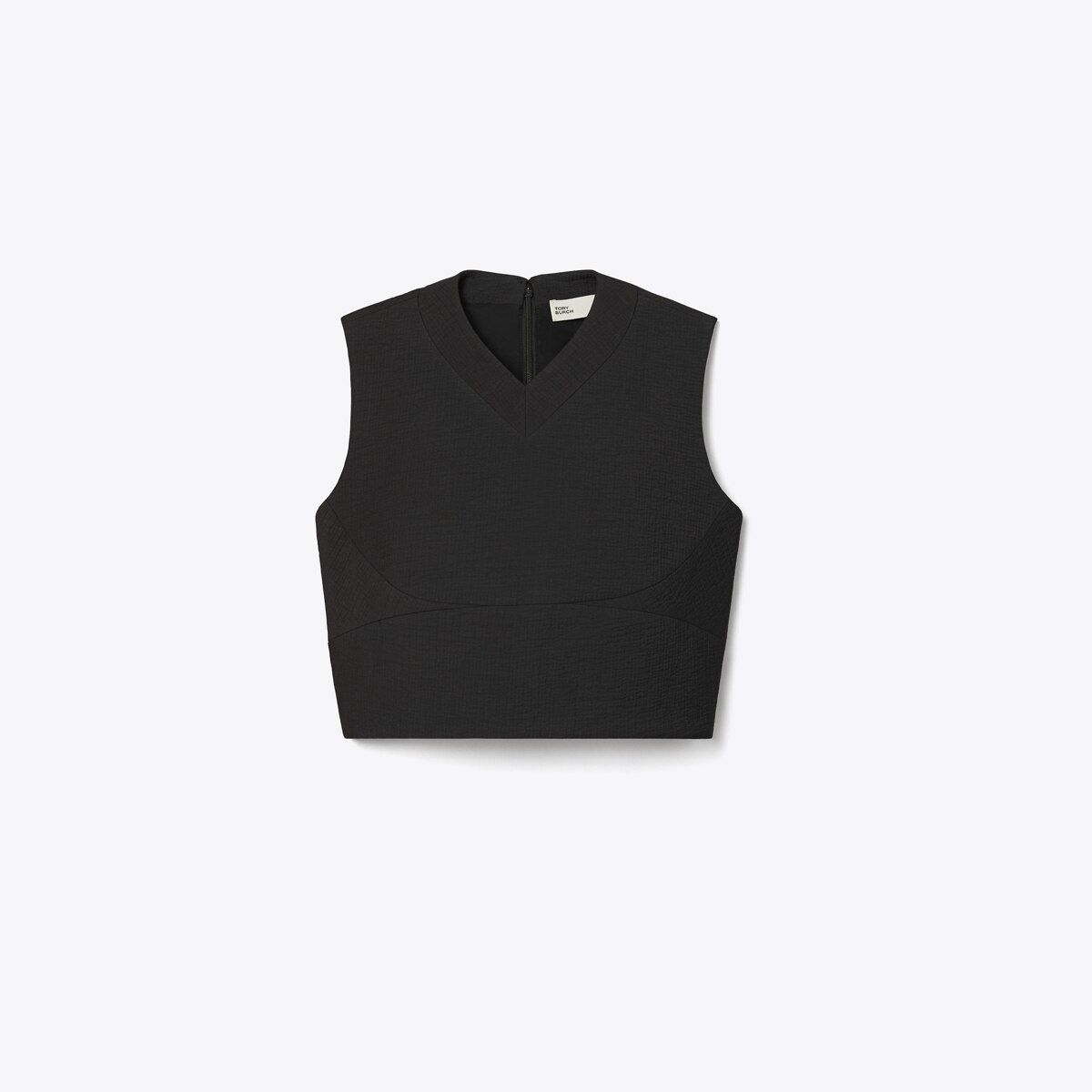 Tシャツ・カットソー Tory Burch Textured Black Button Front Top With V-Neckline Tory Burch Textured Black Button Front Top With V-Neckline