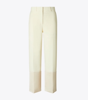 Tory Burch designer bottoms Cropped Crepe Pant in French Cream front