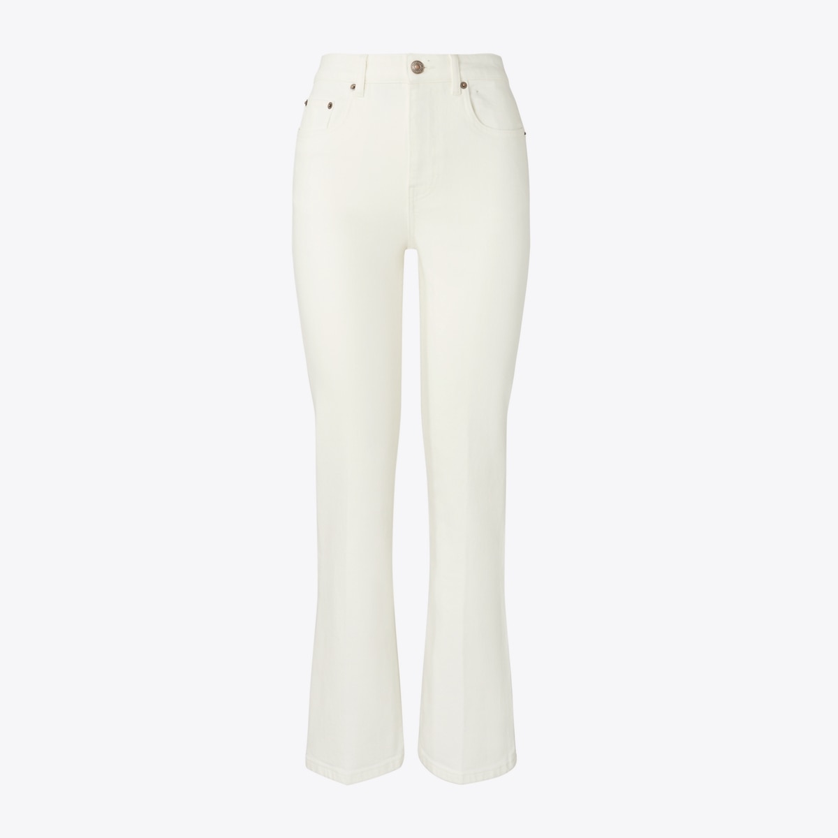 デニム・ジーパン Tory Burch SS25 White denim jeans (168289 111) Cropped Flare Jean: Women's Clothing | Bottoms | Tory Burch EU