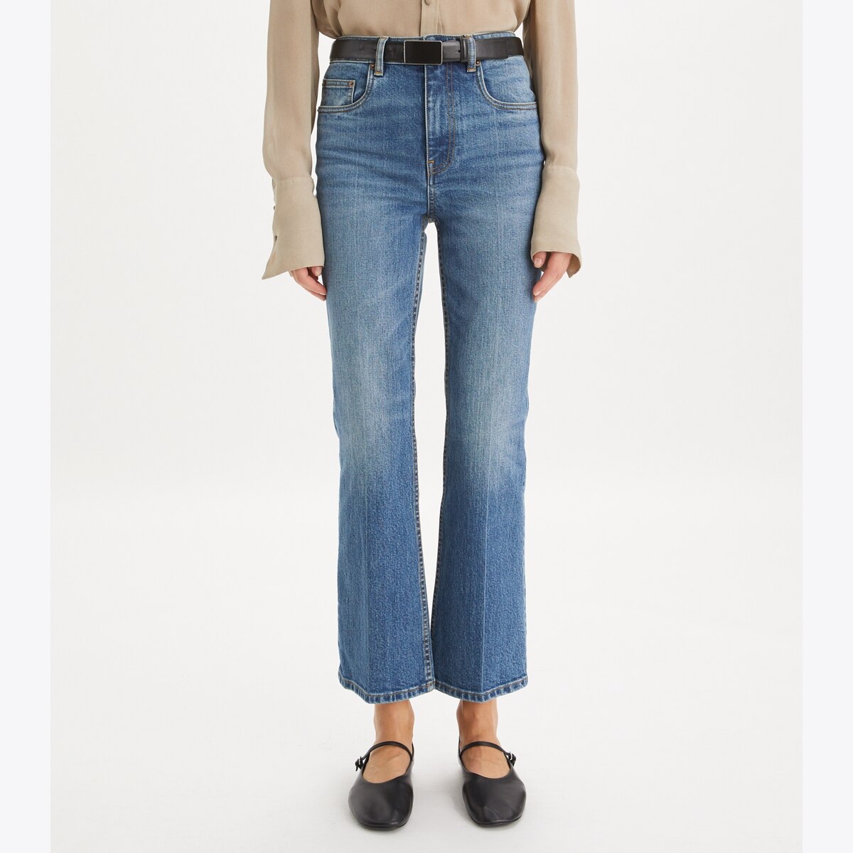 Cropped Flare Jean: Women's Designer Bottoms | Tory Burch Cropped Flare Jean: Women's Designer Bottoms | Tory Burch