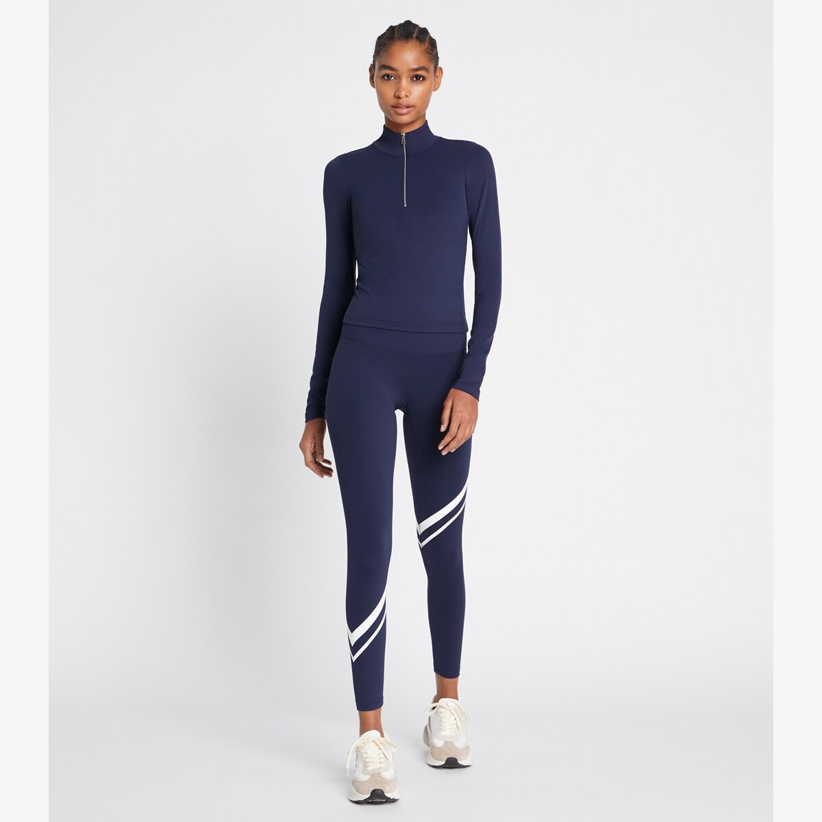 【TORY SPORT】CROPPED HALF-ZIP LONG-SLEEVE TOP Cropped Half-Zip Long-Sleeve Top: Women's Designer Tops