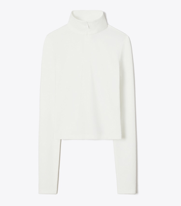 Tory Burch designer tops Cropped Jacquard Top in Snow White front