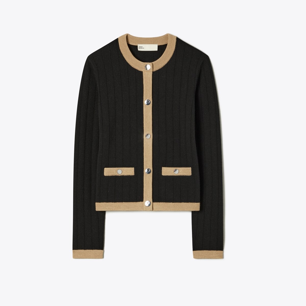 CROPPED MERINO WOOL CARDIGAN