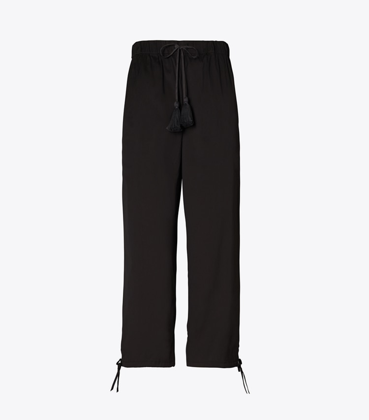 Tory Burch designer coverups Cropped Tie Pant in Black front