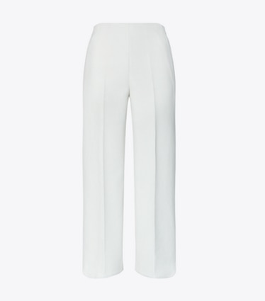 Tory Burch designer bottoms Cropped Twisted Pant in Blanc Multi front