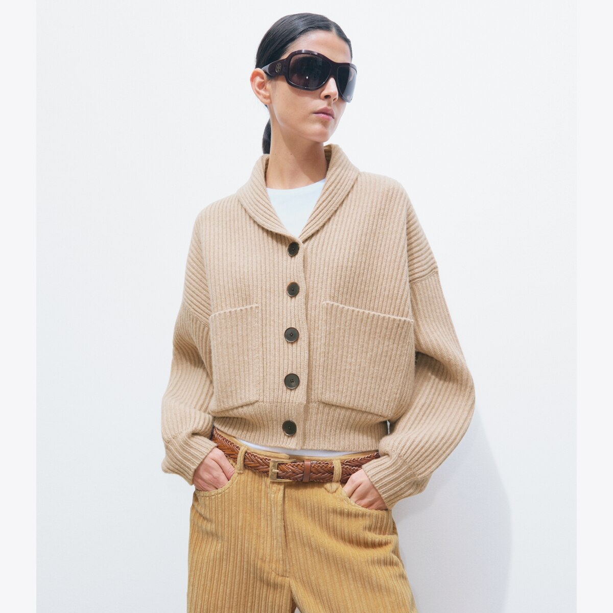 CROPPED WOOL CARDIGAN - thumbnail 2