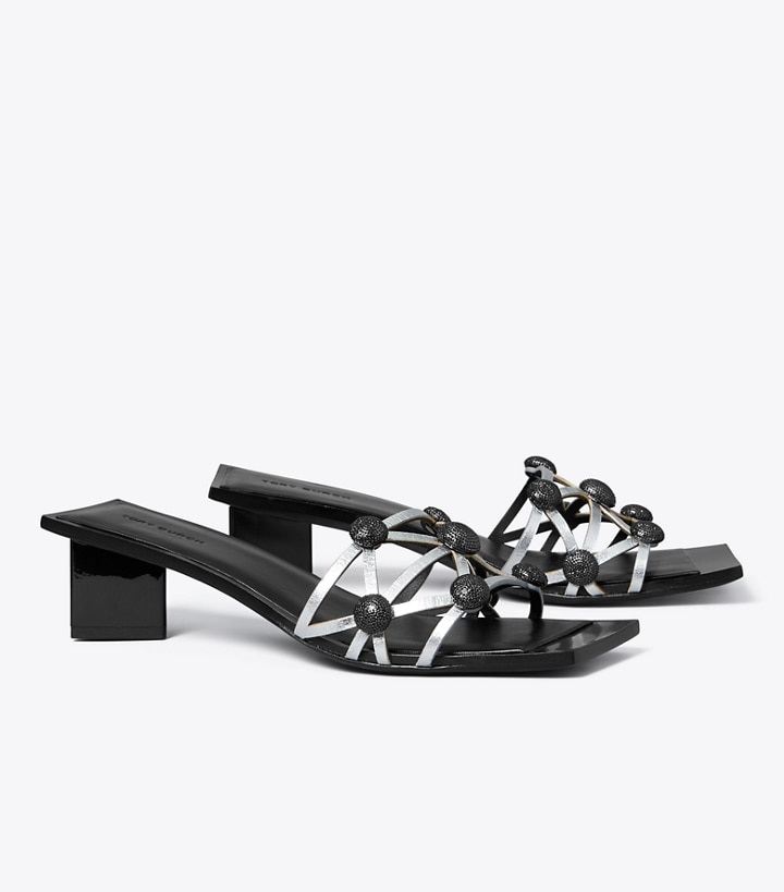 Crystal Bobble Heeled Mule Sandal: Women's Designer Sandals | Tory Burch
