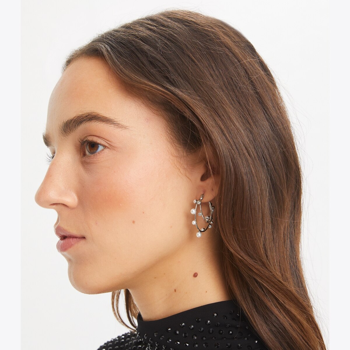 Crystal Double Hoop Earring: Women's Jewelry | Earrings