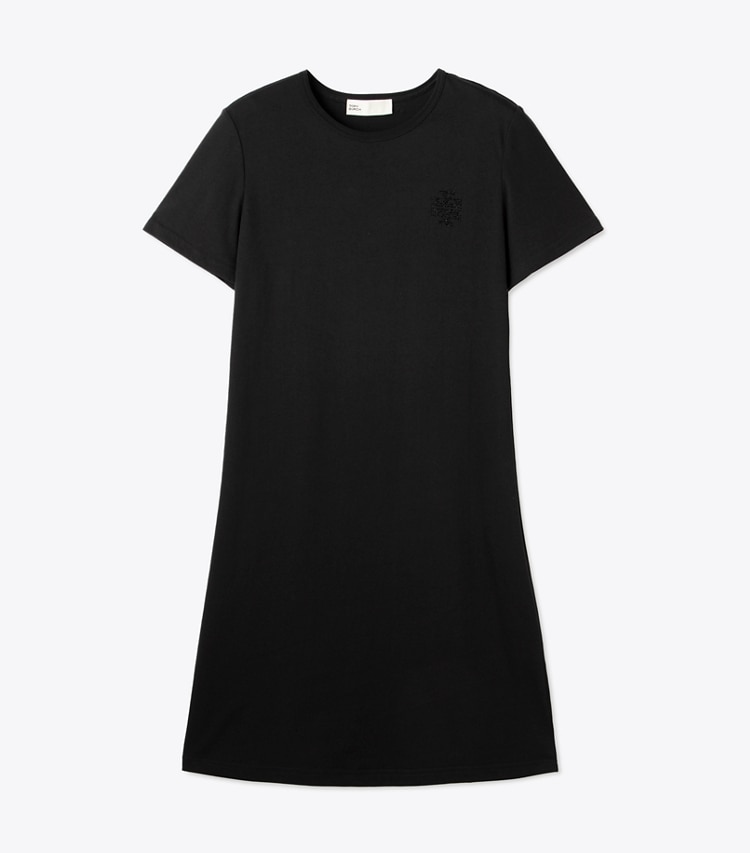Tory Burch designer ドレス クリスタルエンベリッシュ ジャージー Tシャツドレス in Black front
