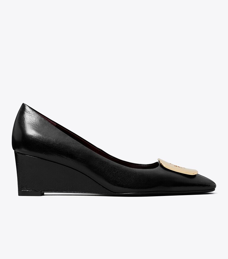 Tory Burch diseñador tacones Cuña Georgia en PERFECT BLACK lateral