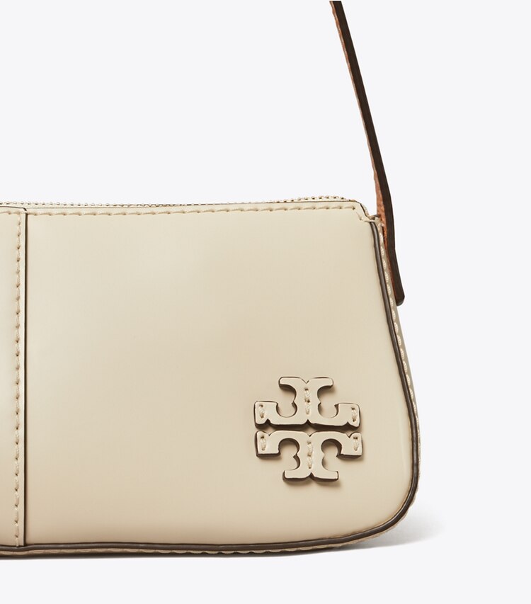 Tory Burch diseñador bolsos de hombro Cuña McGraw Spazzolato en Light Cream detalle