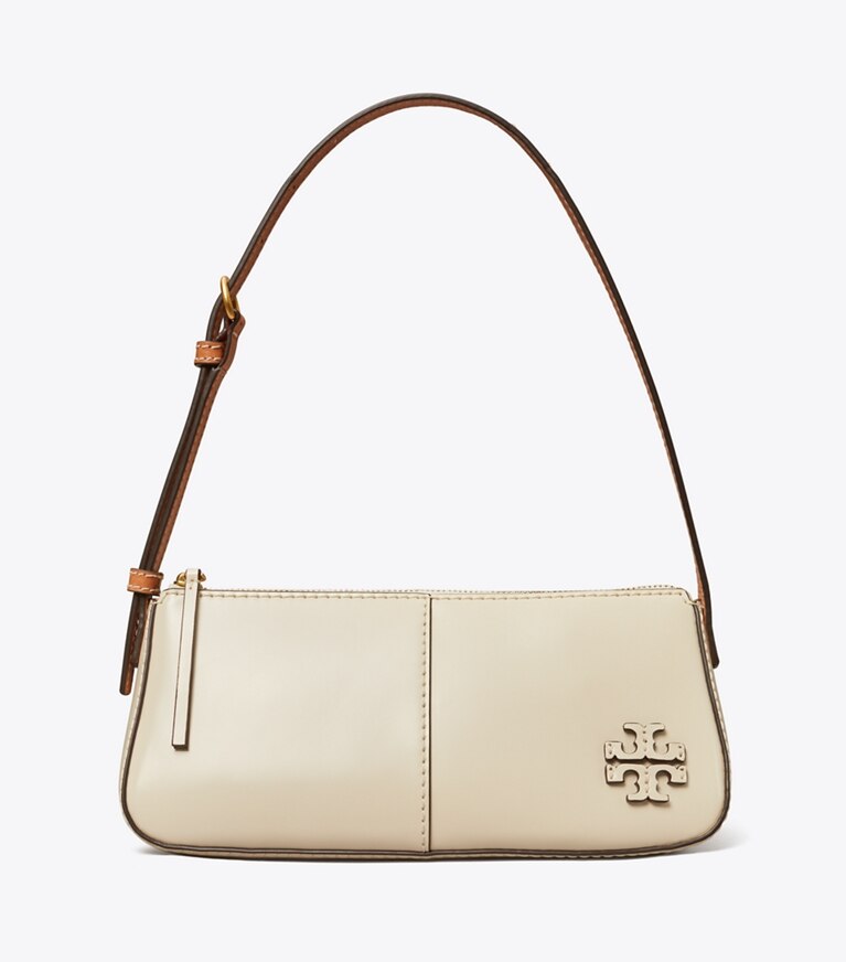 Tory Burch diseñador bolsos de hombro Cuña McGraw Spazzolato en Light Cream frente