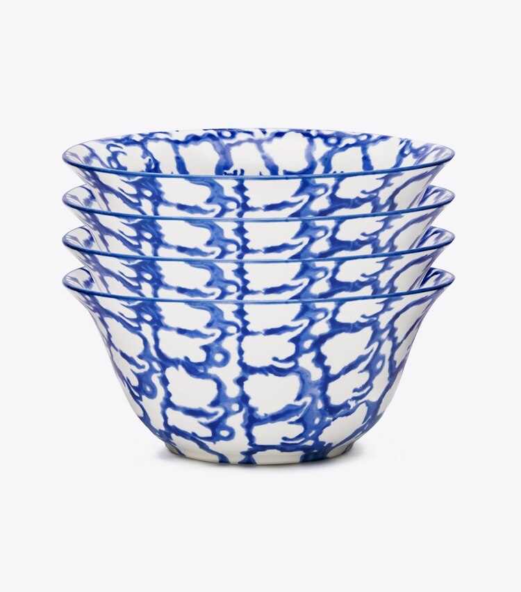 Tory Burch diseñador artículos de mesa & cristalería Cuenco pequeño de loza esponjada, set de 4 en Smoke Ring grupo