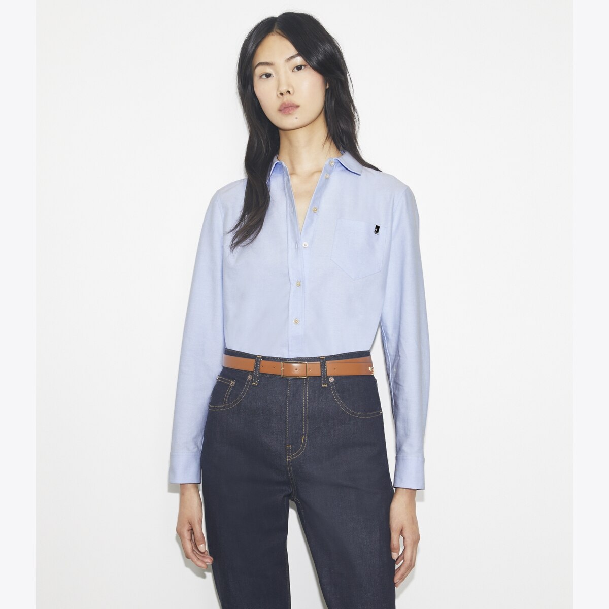 TORY BURCH ホタン付き長袖シャツシャケット 1662220 001 Cuffed Cotton Shirt: Women's Designer Tops | Tory Burch