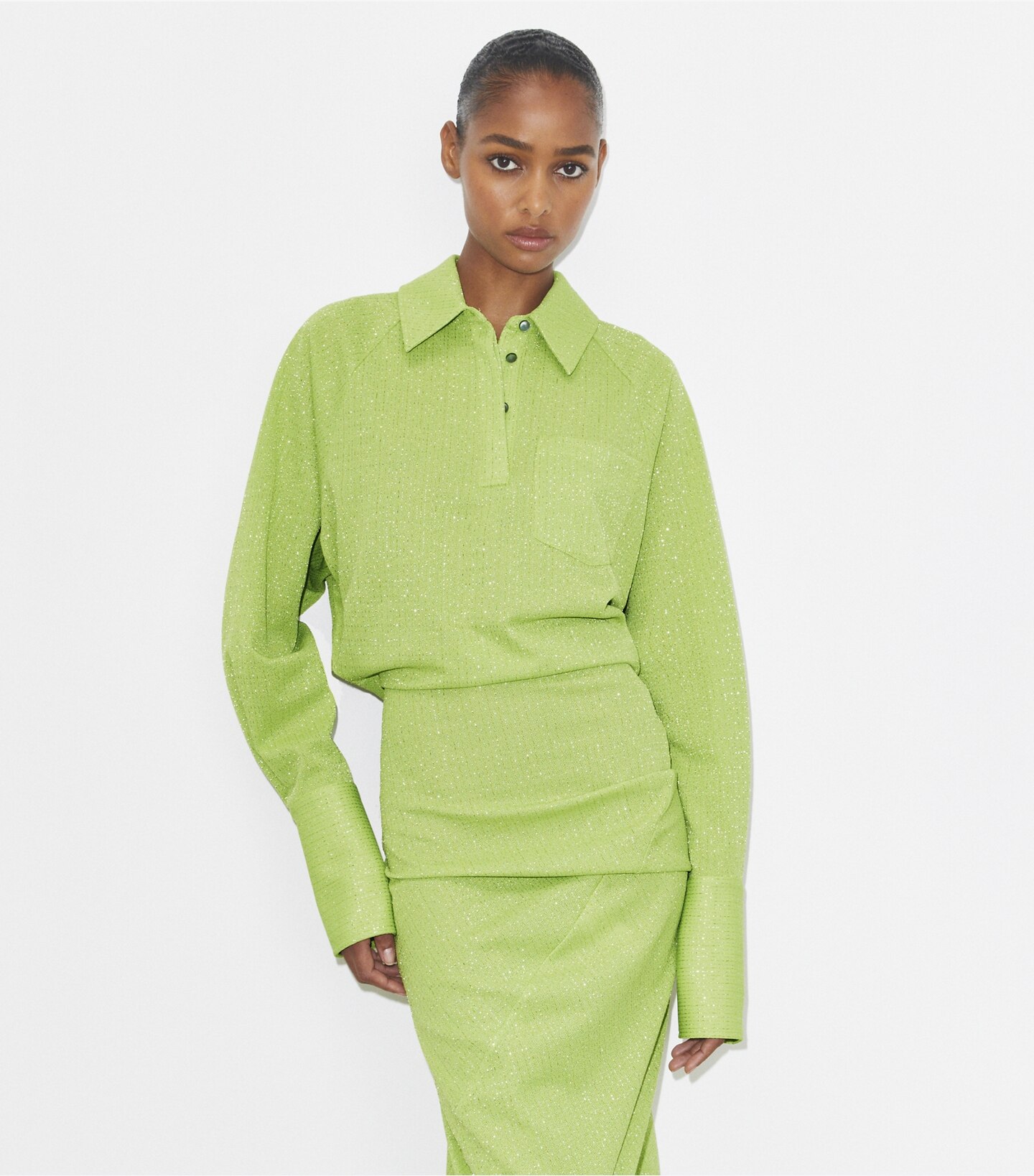 Cuffed Jacquard Dress
