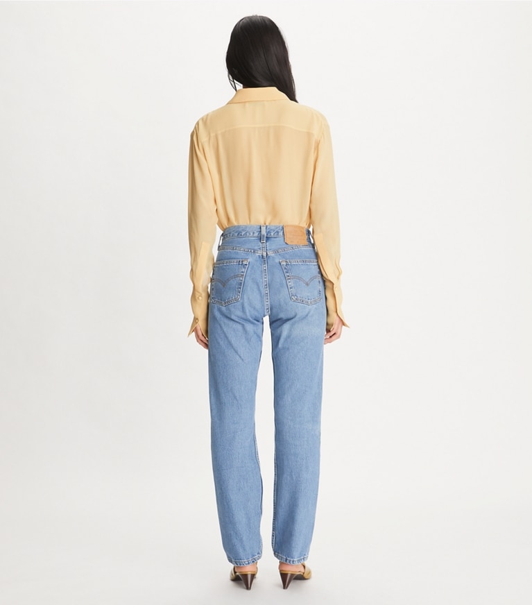 Tory Burch designer tops Cuffed Viscose Shirt in Warm Vanilla front