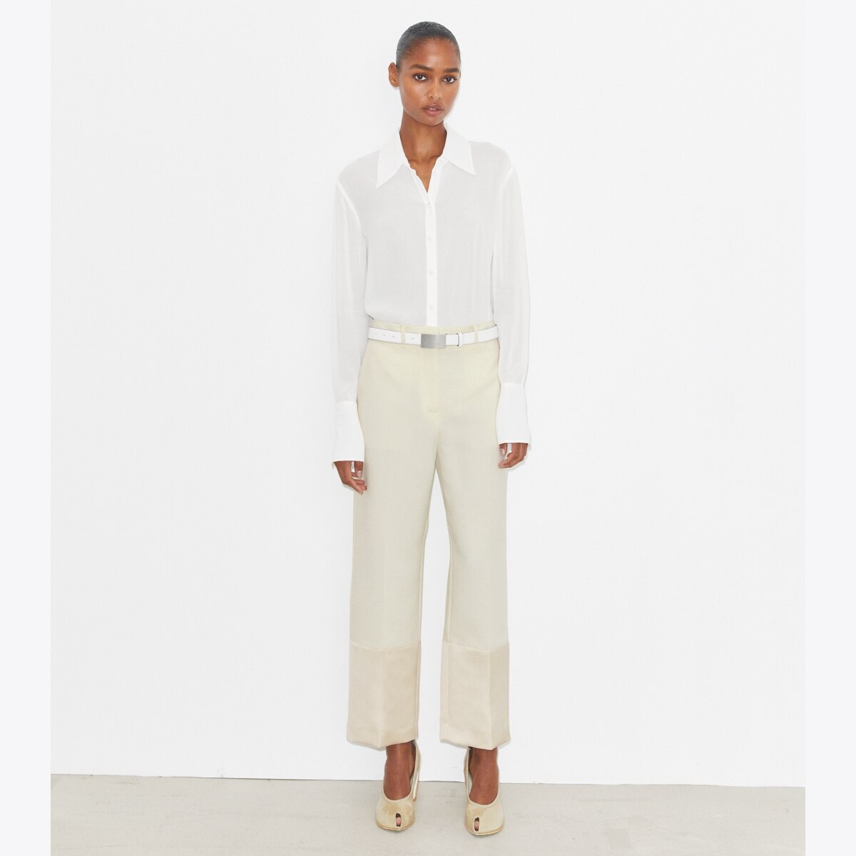 Cuffed Viscose Shirt: Women's Designer Tops | Tory Burch