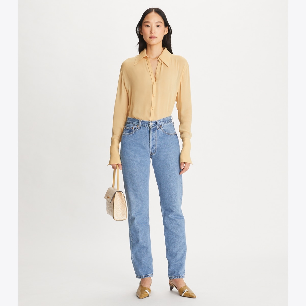 Cuffed Viscose Shirt: Women's Clothing | Tops | Tory Burch EU
