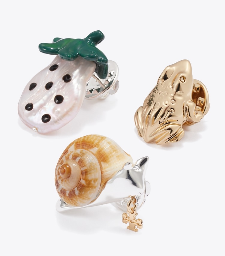 Tory Burch designer hair pins Curiosity Pin Set in Multi detail