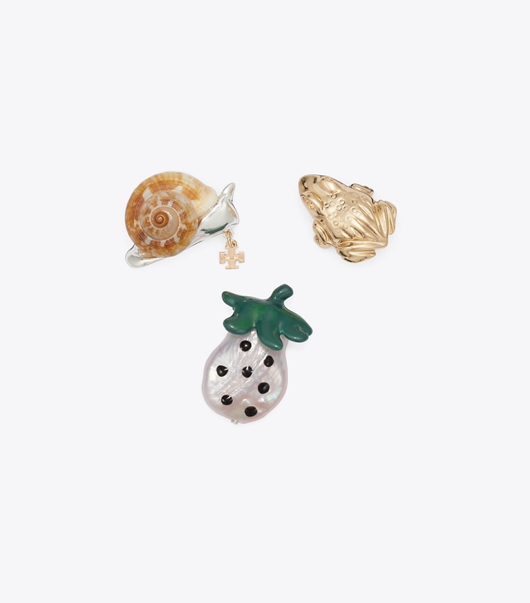 Tory Burch designer hair pins Curiosity Pin Set in Multi front