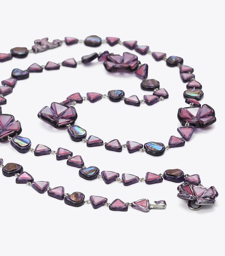 Tory Burch designer necklaces Curiosity Resin Long Necklace in Pink detail