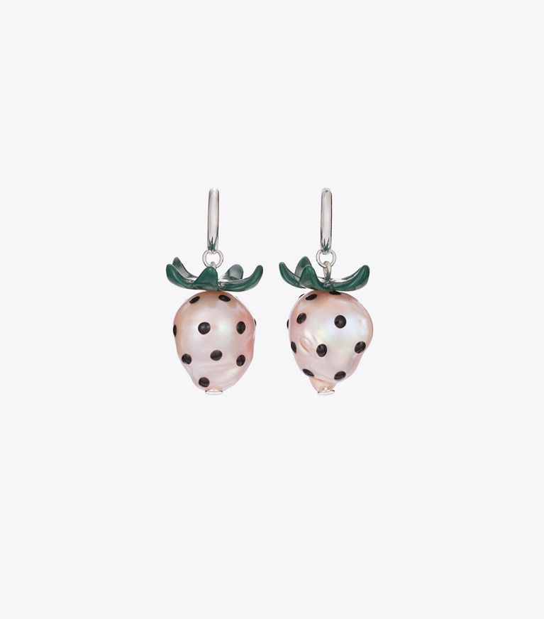 Tory Burch designer イヤリング＆ピアス キュリオシティ ストロベリー ピアス in Light Silver / Pink ディテール