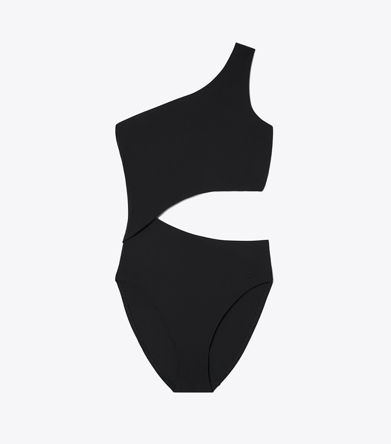 Tory Burch designer une pièce Cut-Out Swimsuit in Black front