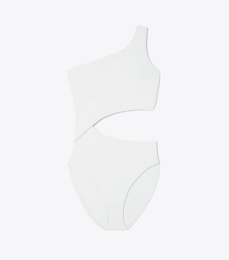Tory Burch designer one pieces Cut-Out Swimsuit in White front