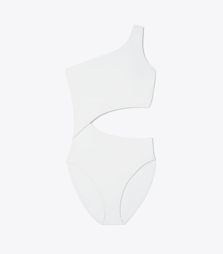 Tory Burch designer one pieces Cut-Out Swimsuit in White front