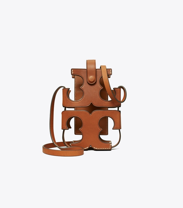 Tory Burch designer mini bags Cutout Logo Phone Crossbody in Classic Cuoio front