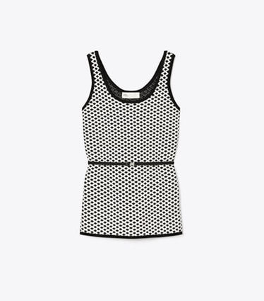 Tory Burch designer hauts Débardeur en jacquard in Black / New Ivory front