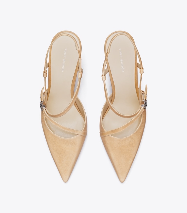 Tory Burch designer scarpe con tacco Décolleté con fibbia a doppia T in SAND superiore