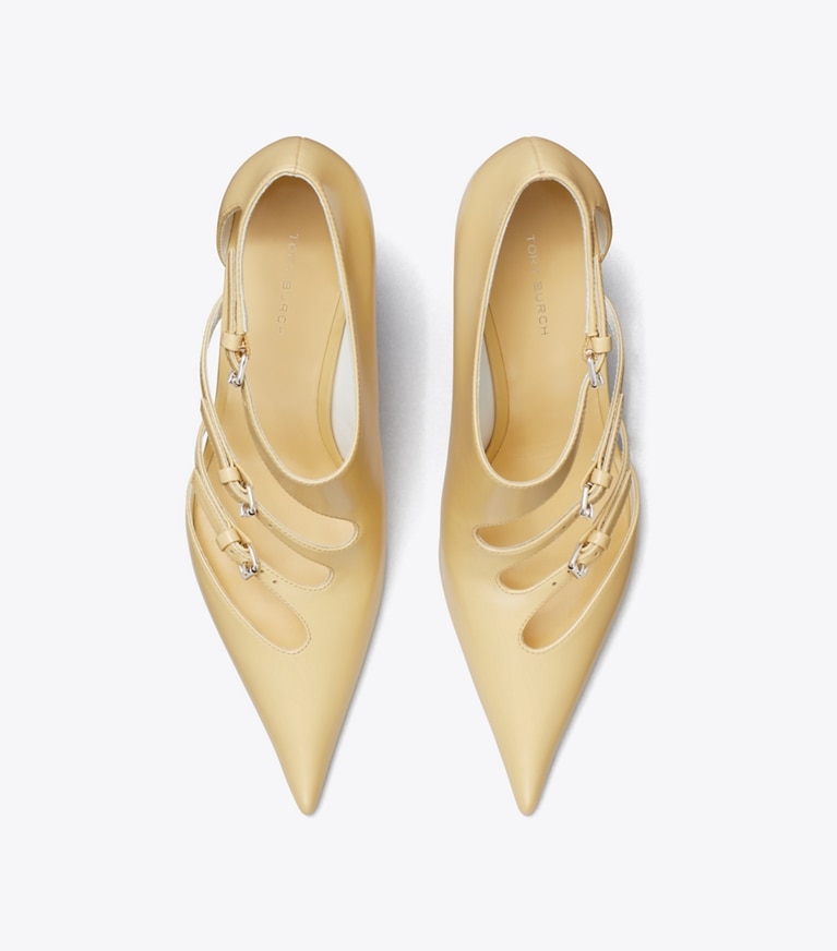 Tory Burch designer scarpe con tacco Décolleté con fibbie in SANDSCAPE angle