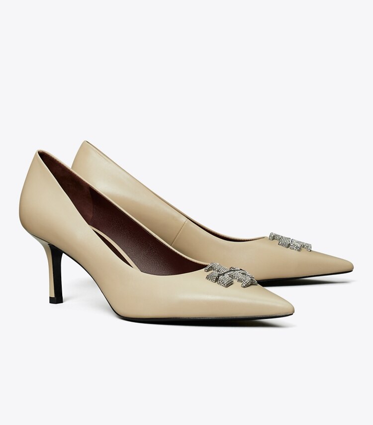 Tory Burch designer scarpe con tacco Décolleté Eleanor con pavé in STONE GRAY angle
