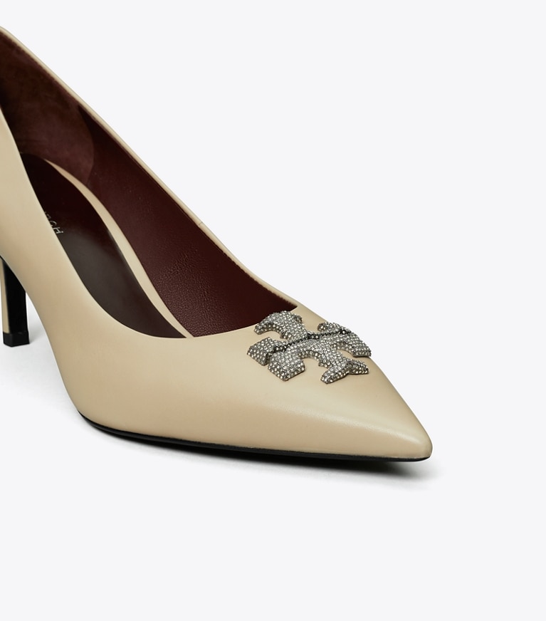 Tory Burch designer scarpe con tacco Décolleté Eleanor con pavé in STONE GRAY angle