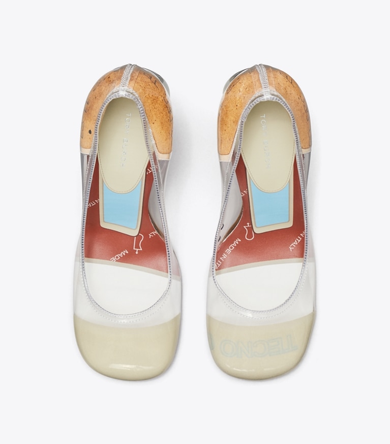 Tory Burch designer scarpe con tacco Décolleté trasparente in CLEAR angle