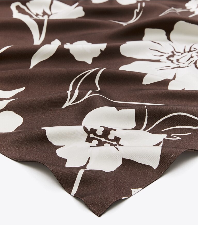 Tory Burch designer scarves Daisy Double-Sided Silk Square Scarf in Daisy / Summer Pink overhead