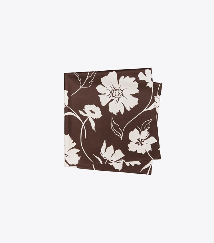 Tory Burch designer scarves Daisy Double-Sided Silk Square Scarf in Daisy / Summer Pink folded