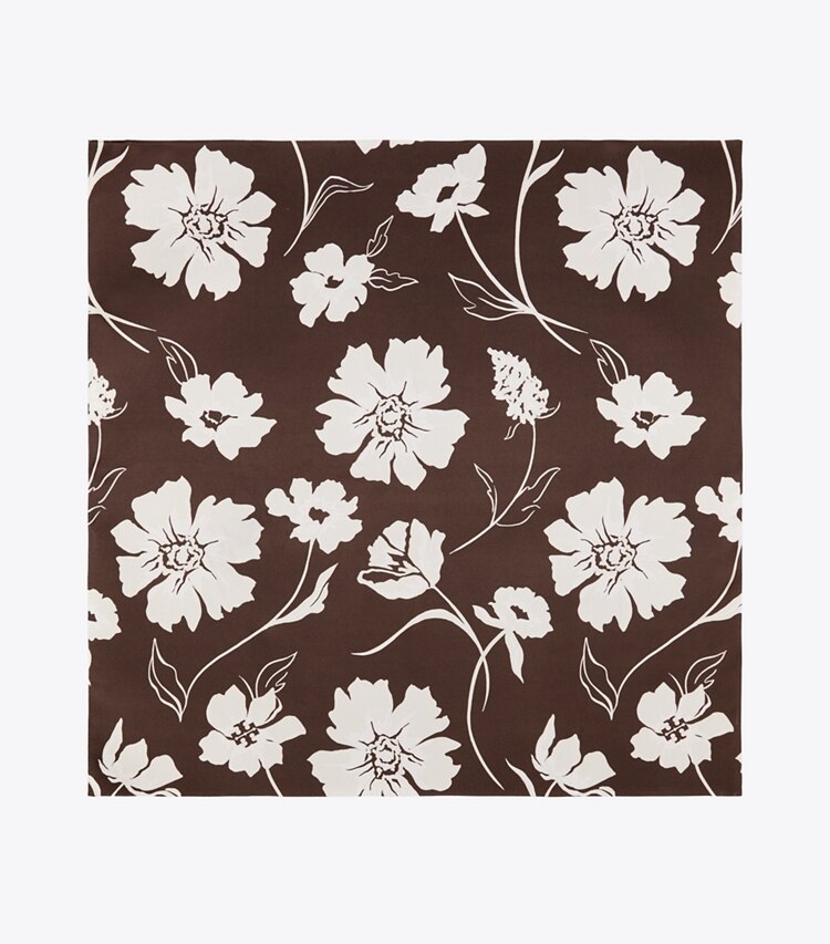 Tory Burch designer scarves Daisy Double-Sided Silk Square Scarf in Daisy / Summer Pink overhead