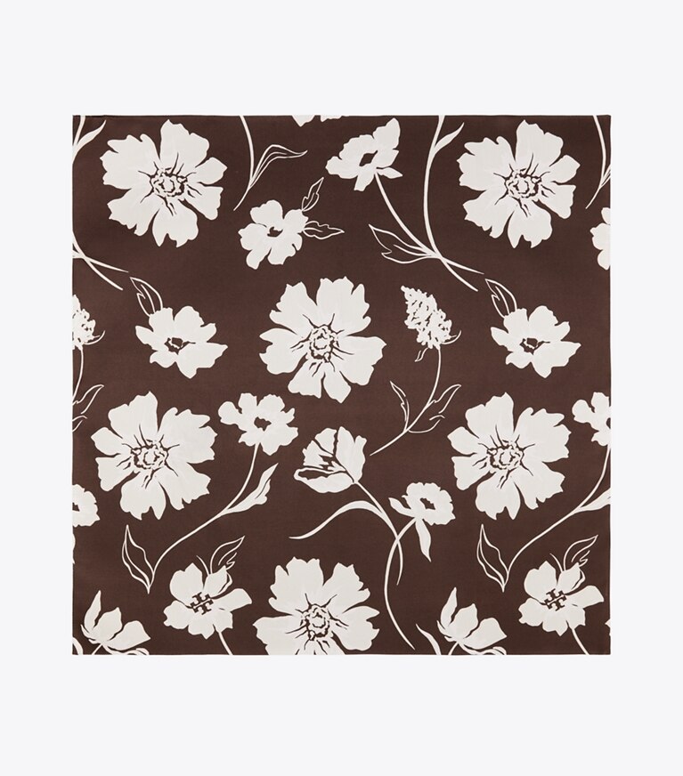 Tory Burch designer scarves Daisy Double-Sided Silk Square Scarf in Daisy / Summer Pink overhead