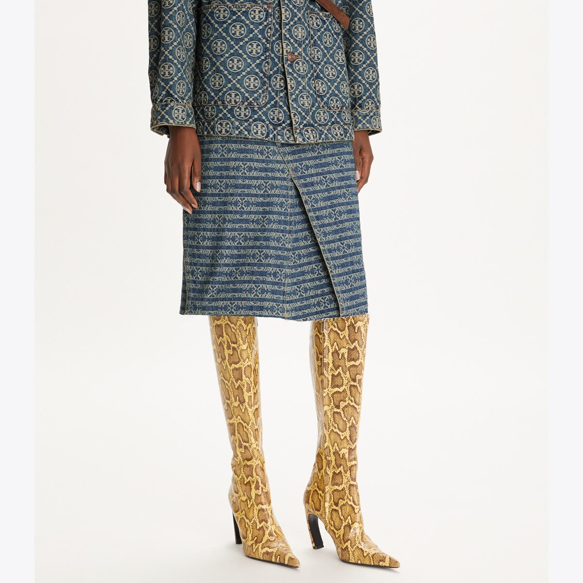 Deconstructed Denim Skirt: Women's Designer Bottoms | Tory Burch