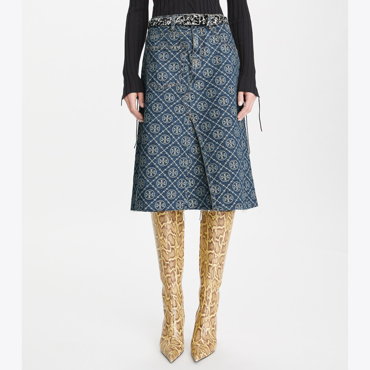 Deconstructed Denim Skirt: Women's Designer Bottoms | Tory Burch