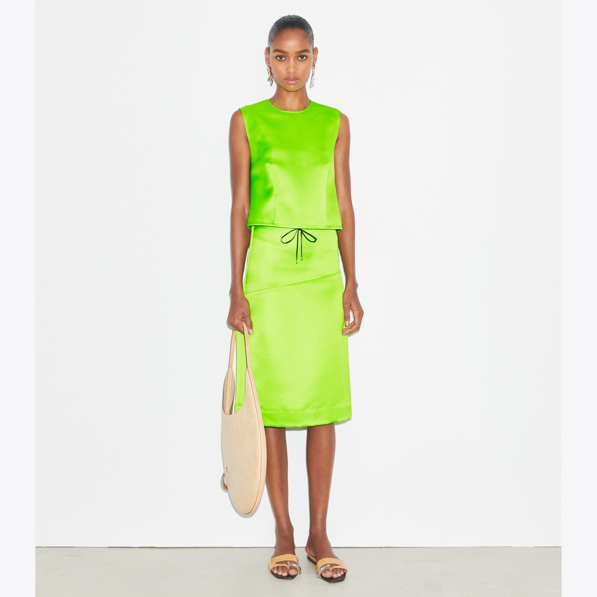 Deconstructed Satin Skirt: Women's Designer Bottoms | Tory Burch
