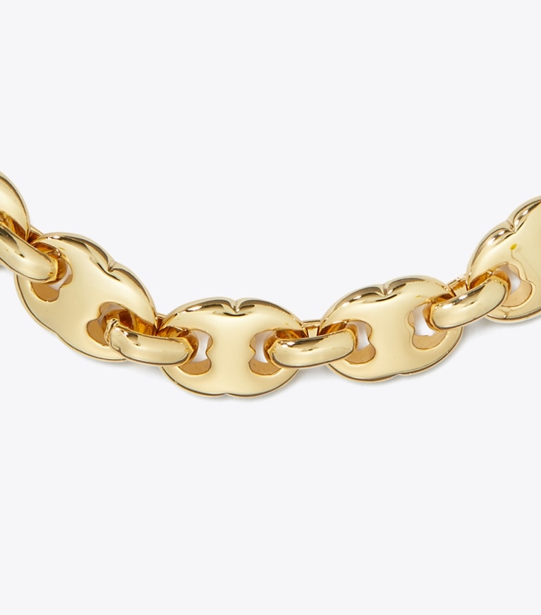 Tory Burch designer bracelets Delicate Gemini Link Bracelet in Light Brass front