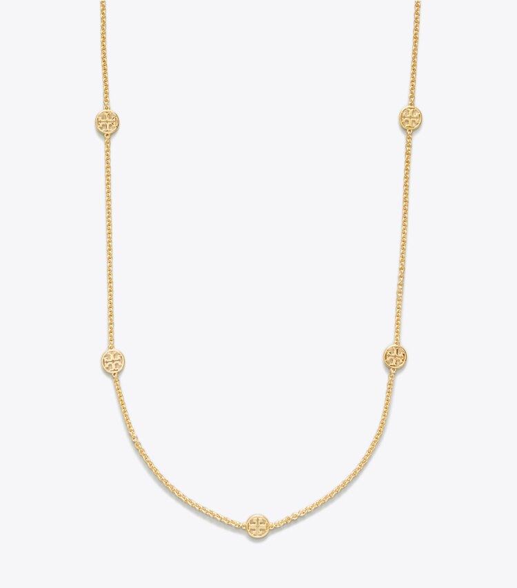 Tory Burch designer necklaces Delicate Miller Long Necklace in Tory Gold front