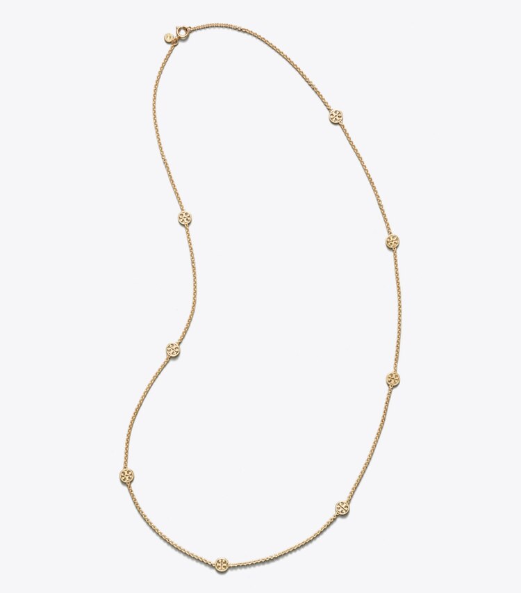 Tory Burch designer necklaces Delicate Miller Long Necklace in Tory Gold overhead