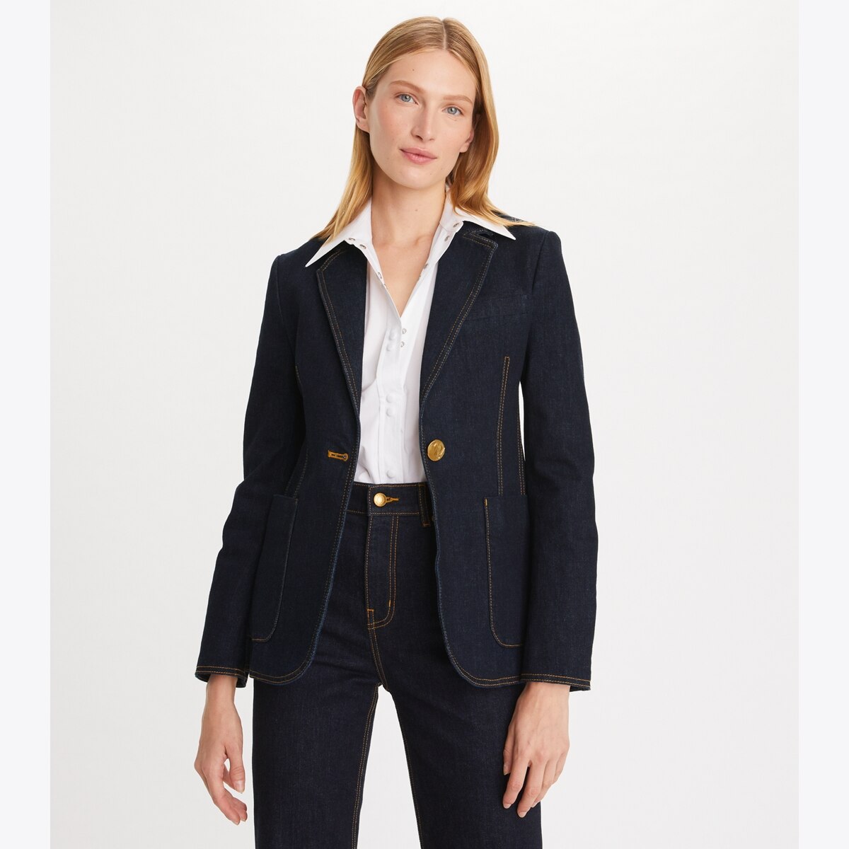 Tory selling Burch 4 Wool Navy Button Up Blazer