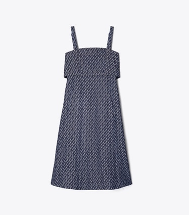 Tory Burch designer dresses Denim Dress in T Link Stone Wash front